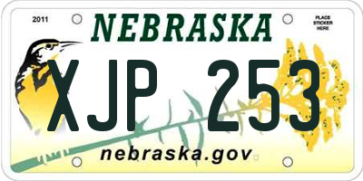 NE license plate XJP253