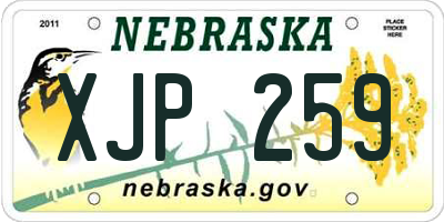 NE license plate XJP259