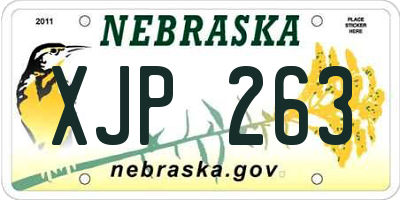 NE license plate XJP263