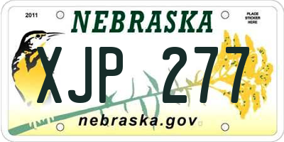 NE license plate XJP277
