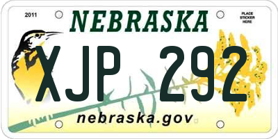 NE license plate XJP292