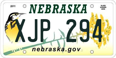 NE license plate XJP294