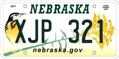 NE license plate XJP321
