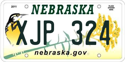 NE license plate XJP324