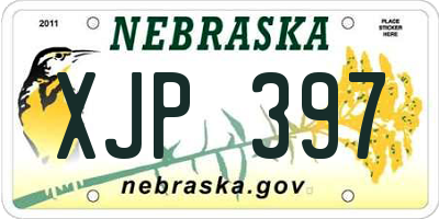 NE license plate XJP397