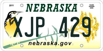 NE license plate XJP429