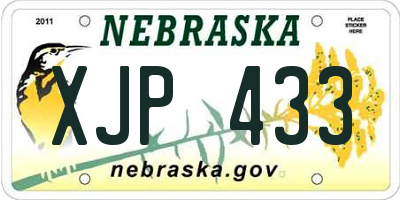 NE license plate XJP433