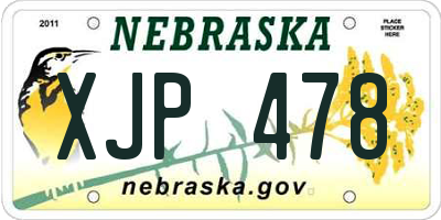 NE license plate XJP478