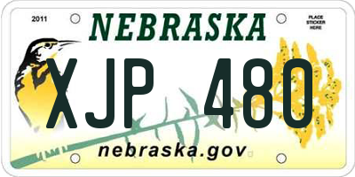NE license plate XJP480