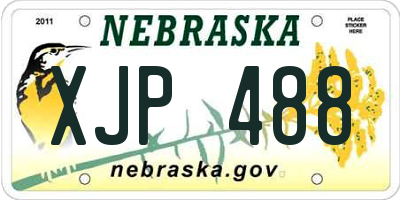 NE license plate XJP488