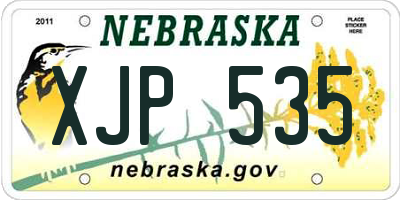NE license plate XJP535