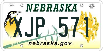 NE license plate XJP571
