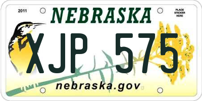 NE license plate XJP575
