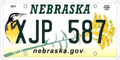 NE license plate XJP587