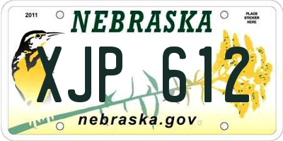 NE license plate XJP612
