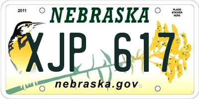NE license plate XJP617