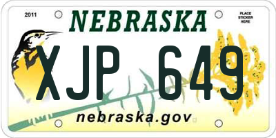 NE license plate XJP649