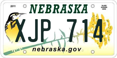 NE license plate XJP714