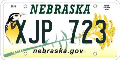 NE license plate XJP723