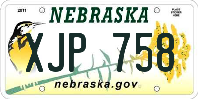 NE license plate XJP758