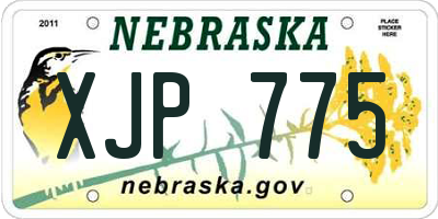 NE license plate XJP775