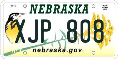 NE license plate XJP808