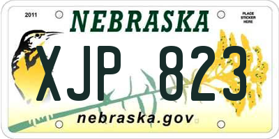 NE license plate XJP823