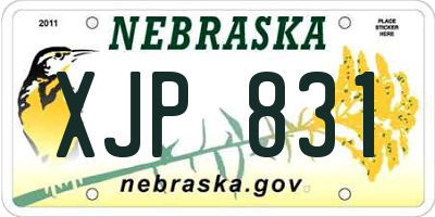 NE license plate XJP831