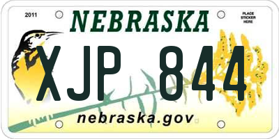 NE license plate XJP844