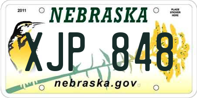 NE license plate XJP848