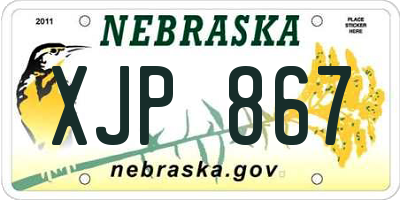 NE license plate XJP867