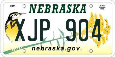 NE license plate XJP904