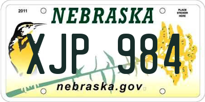 NE license plate XJP984