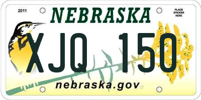NE license plate XJQ150