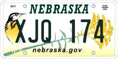 NE license plate XJQ174