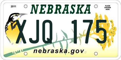NE license plate XJQ175