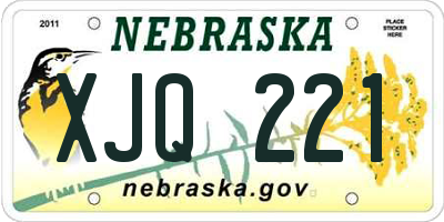 NE license plate XJQ221