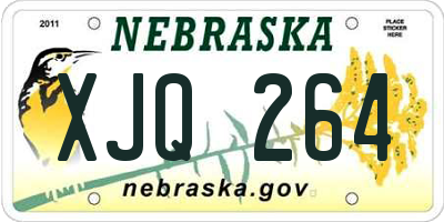 NE license plate XJQ264