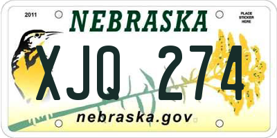 NE license plate XJQ274
