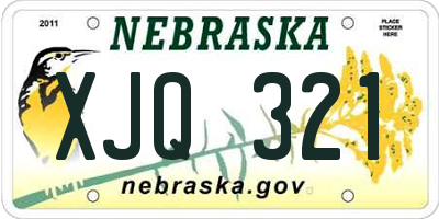 NE license plate XJQ321
