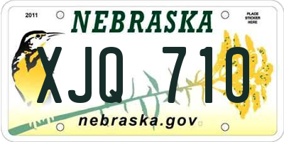 NE license plate XJQ710