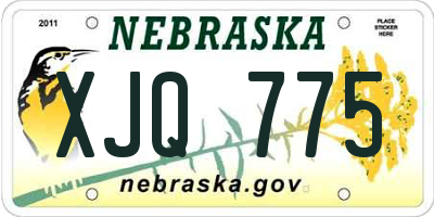 NE license plate XJQ775