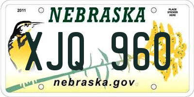 NE license plate XJQ960