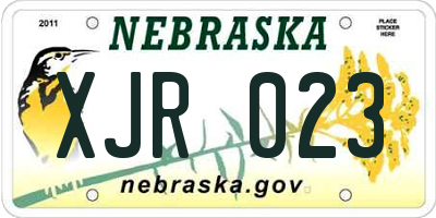 NE license plate XJR023