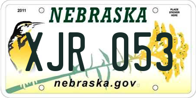 NE license plate XJR053