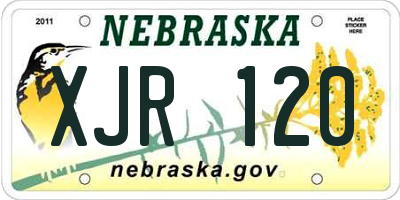 NE license plate XJR120