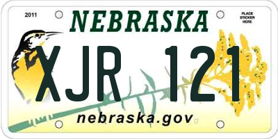 NE license plate XJR121