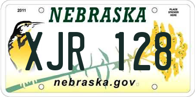 NE license plate XJR128