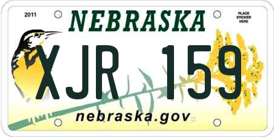NE license plate XJR159