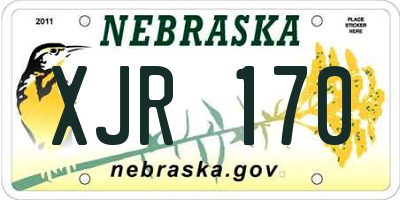 NE license plate XJR170